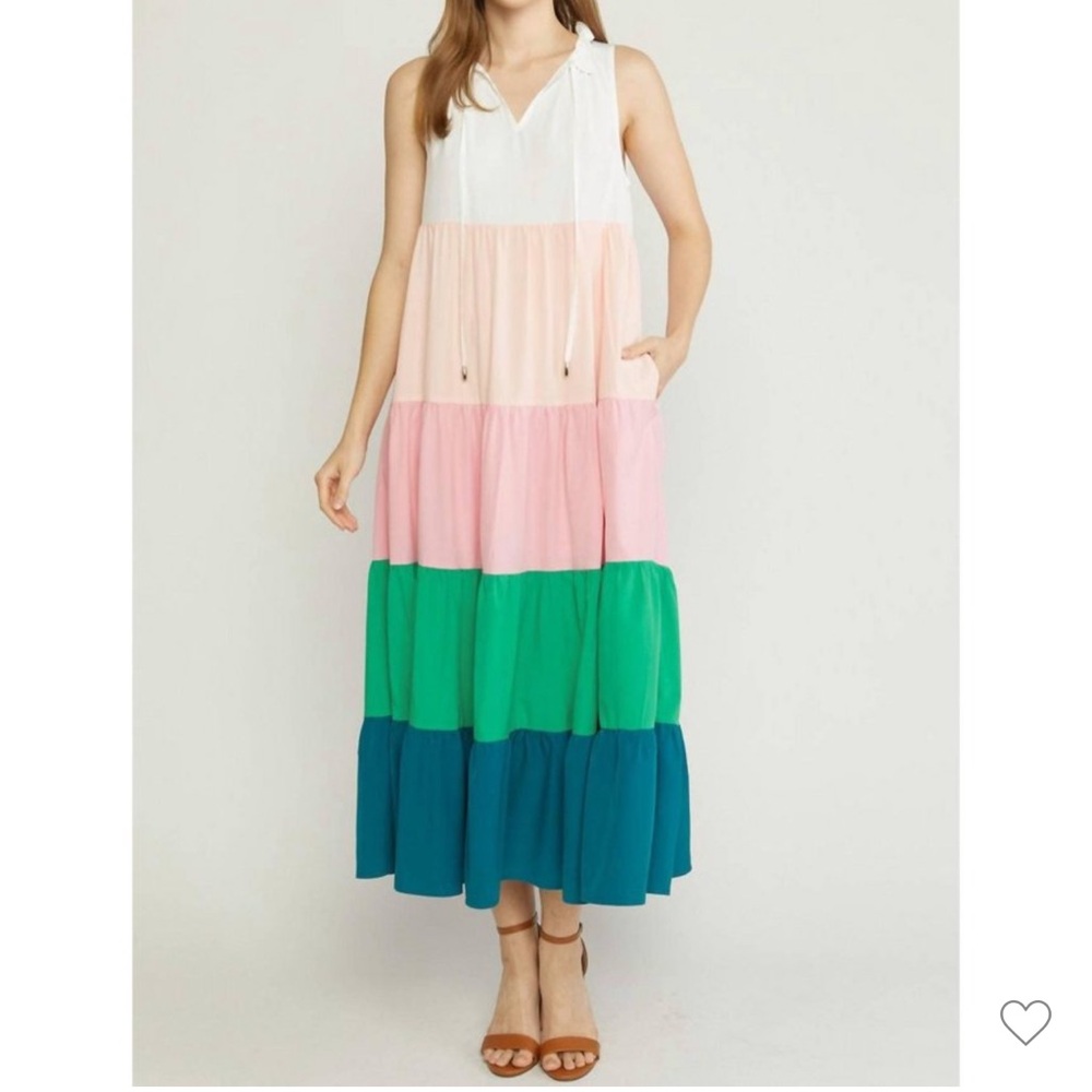 Entro women’s color block maxi dress